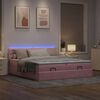 vidaXL Ottoman bed met matrassen en LED's 200x200cm fluweel roze