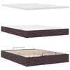 vidaXL Ottoman bed met matras en LED's 140x200cm stof donkerbruin