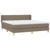 vidaXL Boxspring met matras stof taupe 160x200 cm