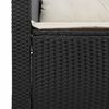 vidaXL 3-delige Loungeset met kussens poly rattan zwart