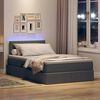 vidaXL Opbergbed met LED met matras Donkergrijs 120 x 190 cm Stof
