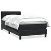 vidaXL Boxspring met matras fluweel zwart 100x220 cm
