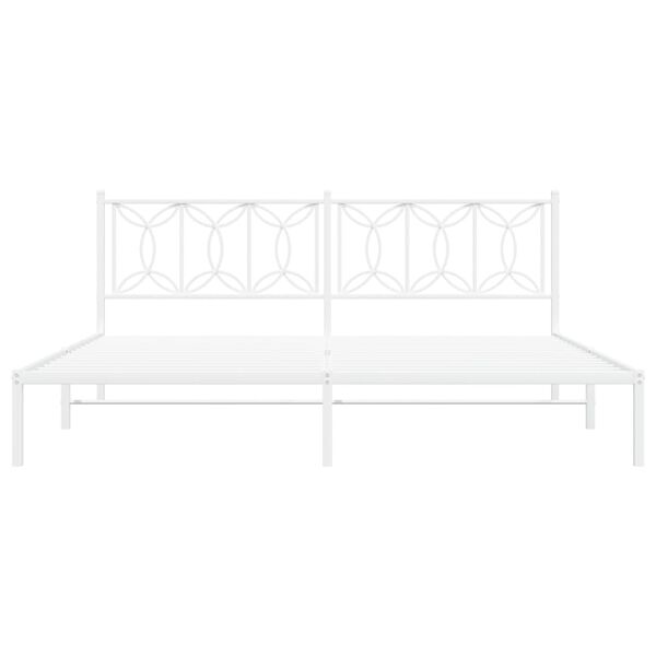 vidaXL Bedframe met hoofdbord metaal wit 193x203 cm