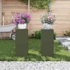 vidaXL Plantenstandaard 2 pcs Olijfgroen 24 x 24 x 55 cm Staal