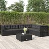 vidaXL 6-delige Loungeset met kussens poly rattan zwart