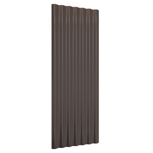 vidaXL Dakpanelen 12 st 100x36 cm gegalvaniseerd staal bruin