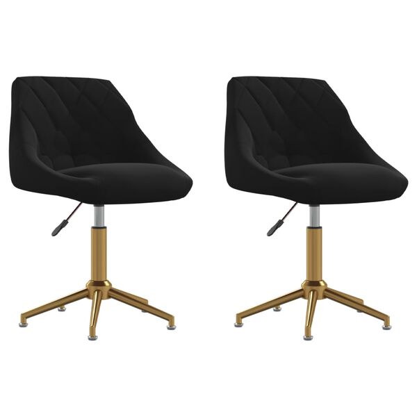 vidaXL Eetkamerstoelen draaibaar 2 st fluweel zwart