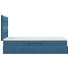vidaXL Opbergbed met LED met matras Donkerblauw 90 x 190 cm Fluweel