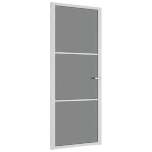 vidaXL Binnendeur 83x201,5 cm ESG-glas en aluminium wit