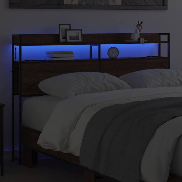 vidaXL Hoofdbord met plank bruin eikenkleur 150 cm Bewerkt hout