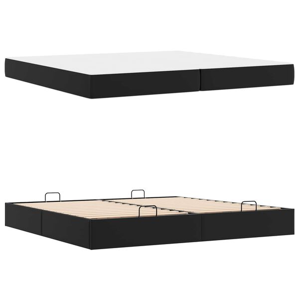 vidaXL Bedframe met matras met matras Zwart 200 x 200 cm Kunstleer