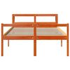 vidaXL Bedframe met hoofdbord massief grenenhout wasbruin 140x190 cm