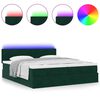 vidaXL Ottoman bed met matras en LED's 180x200 cm fluweel donkergroen