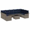vidaXL Tuin Sofa Set met opslag 10 pcs Grijs poly rattan