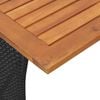vidaXL Tuintafel met acaciahouten blad 105x75x72 cm poly rattan zwart