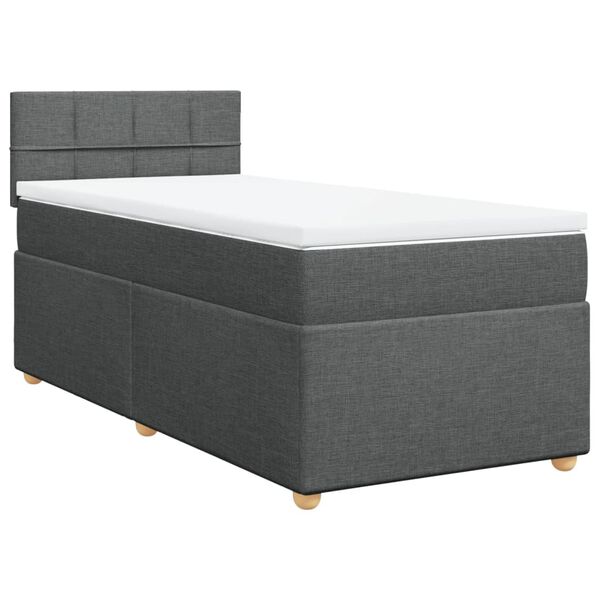 vidaXL Boxspring met matras stof donkergrijs 90x190 cm
