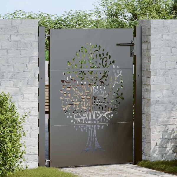 vidaXL Tuinpoort met slot Zwart 100 x 150 cm Poedergecoat staal