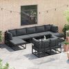 vidaXL Tuin Sofa Set met kussen 9 pcs Zwart Aluminium