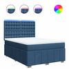 vidaXL Boxspring met matras stof blauw 140x190 cm