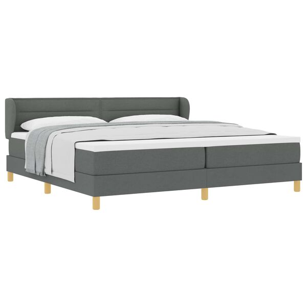 vidaXL Boxspringbed met matras Donkergrijs 200 x 200 cm Stof