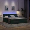 vidaXL Bed met LED-striplichten Donkergroen 180 x 200 cm Fluweel