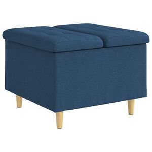 vidaXL Opslagottoman met kussen Blauw 60 x 60 x 45 cm Stof