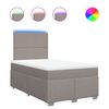 vidaXL Boxspring met matras stof taupe 120x190 cm