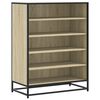vidaXL Schoenenkast 75x38x97,5 cm bewerkt hout en metaal sonoma eiken