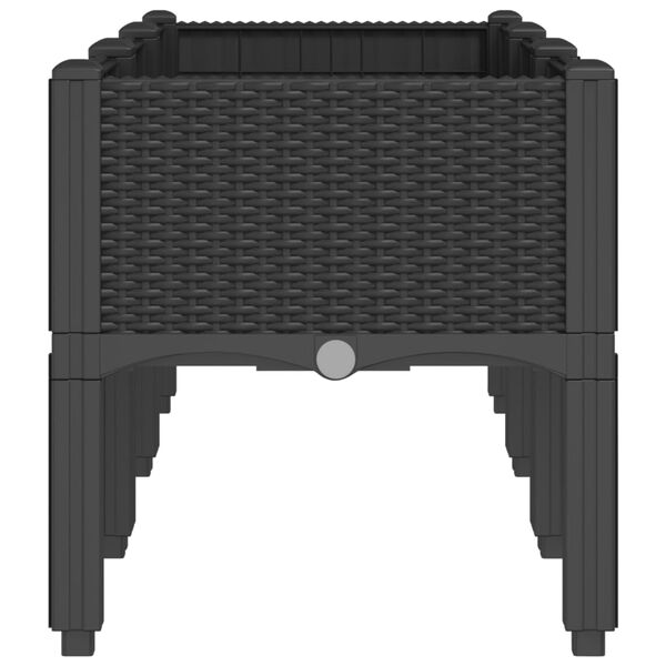 vidaXL Plantenbak met poten 120x40x42 cm polypropeen zwart