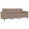 vidaXL 3-delige Loungeset met kussens microvezelstof taupe