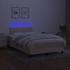 vidaXL Boxspring met matras en LED stof cr&egrave;mekleurig 120x200 cm