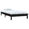 vidaXL Bedframe massief grenenhout zwart 90x190 cm