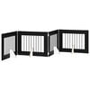 vidaXL Opvouwbaar hondenhek met standaards 4 pcs Zwart eiken 321 cm