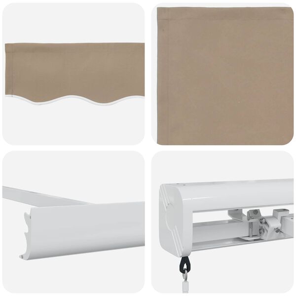 vidaXL Inklapbaar Zonnescherm Beige 350 x 250 cm Stof en Metaal