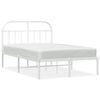 vidaXL Bedframe met hoofdbord metaal wit 120x190 cm
