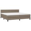 vidaXL Boxspring met matras en LED stof taupe 200x200 cm