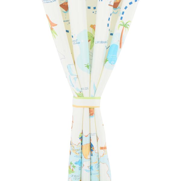 vidaXL Kindergordijnen verduisterend 140x240 cm wereldreis 2 st