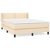 vidaXL Boxspring met matras stof cr&egrave;mekleurig 140x190 cm