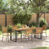 vidaXL Tuin eettafelset 7 pcs Grijs en Bruin poly rattan
