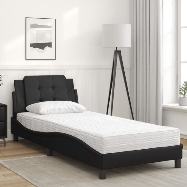 vidaXL Bedframe zonder matras "Zadar" kunstleer zwart 90x200 cm