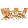 vidaXL Tuin eettafelset 5 pcs Bruin Massief Acaciahout