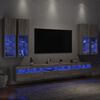 vidaXL 7-delige Tv-wandmeubelset met LED-verlichting grijs sonoma