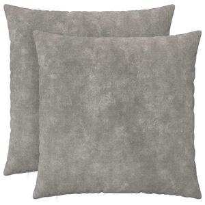 vidaXL Kussen met kussen HEERLEN 2 st Lichtgrijs Microfiber Fleece