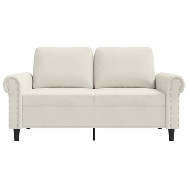 vidaXL Tweezitsbank 120 cm fluweel cr&egrave;mekleurig