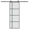 vidaXL Schuifdeur met beslag 76x205 cm ESG-glas en aluminium