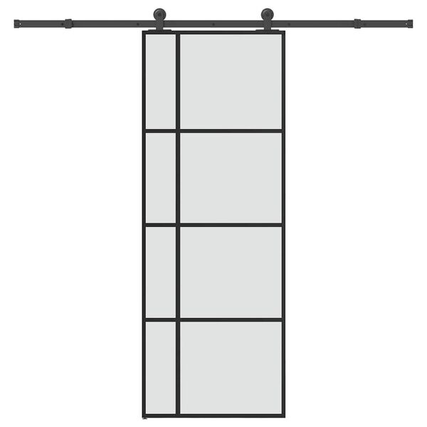 vidaXL Schuifdeur met beslag 76x205 cm ESG-glas en aluminium