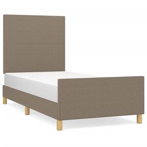 vidaXL Bedframe zonder matras 90x200 cm stof taupe