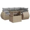 vidaXL 5-delige Loungeset met kussens poly rattan beige