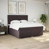 vidaXL Boxspring met matras stof donkerbruin 180x200 cm