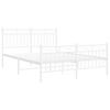 vidaXL Bedframe met hoofd- en voeteneinde metaal wit 135x190 cm